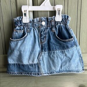 Zara Blue Two-Tone Denim Skirt Size 2-3